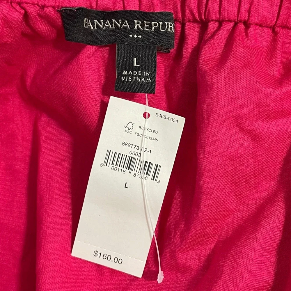 NWT Banana Republic Pink Twist Back Bubble Hem‎ Midi Dress Large 888773-02-1